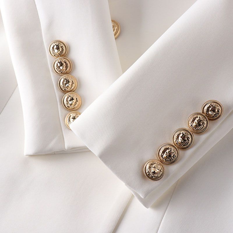 Tailored Satin Collar Blazer Dress Double Breasted Work Jacket Dress