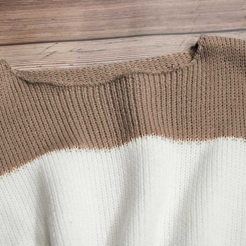 Oversized Comfy Cute Striped Fall Pullover Sweaters For women
