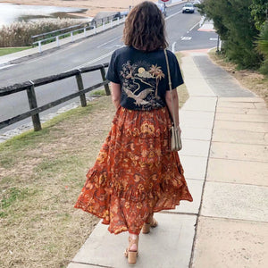 90s fashion high waisted skirt top
