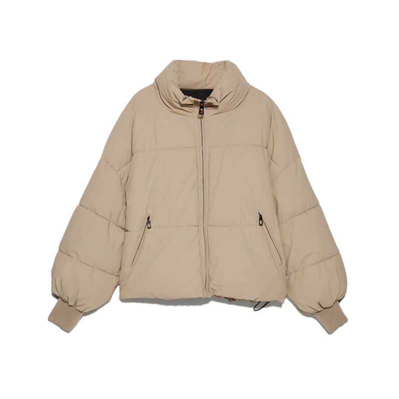 High Collar Oversized Puffy Puffer Bomber Jacket Padded