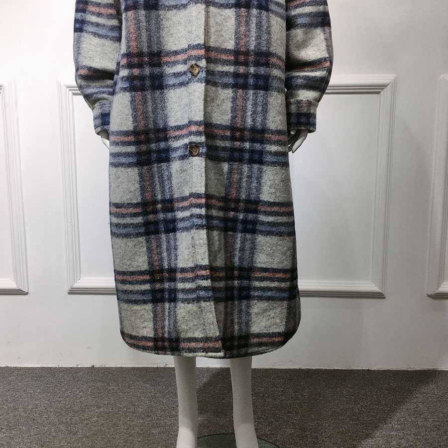 Classy full length long tweed cashmere coat wool peacoat