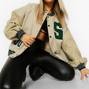 Unisex Embroidered Varsity Bomber Jacket Outerwear Sports Baseball Jacket