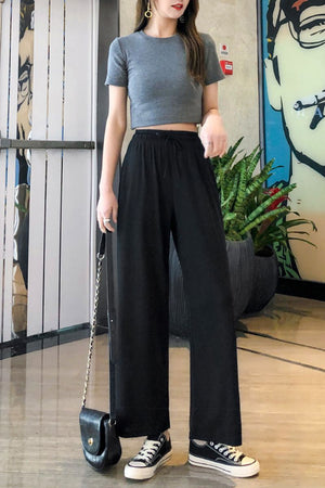 Womens Wide Leg Palazzo Trousers Plus Size Wide Bottom Palazzo Pants