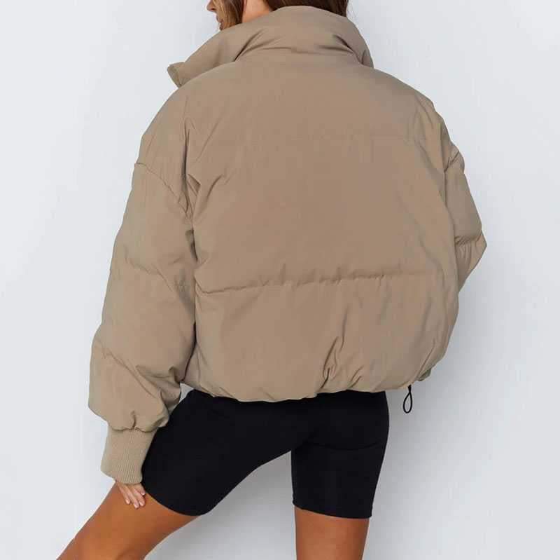 High Collar Oversized Puffy Puffer Bomber Jacket Padded