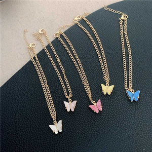 Lucky Pearl Lustre Butterfly Earrings And Butterfly Necklace