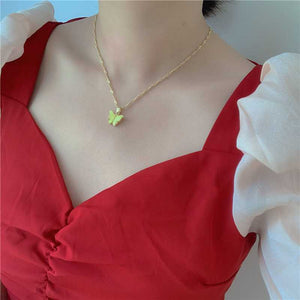 Lucky Pearl Lustre Butterfly Earrings And Butterfly Necklace