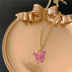 Lucky Pearl Lustre Butterfly Earrings And Butterfly Necklace
