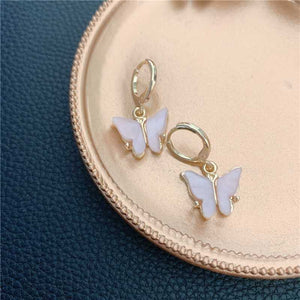 Lucky Pearl Lustre Butterfly Earrings And Butterfly Necklace
