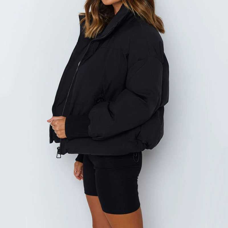 High Collar Oversized Puffy Puffer Bomber Jacket Padded