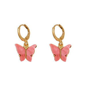 Lucky Pearl Lustre Butterfly Earrings And Butterfly Necklace