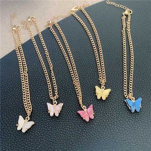 Lucky Pearl Lustre Butterfly Earrings And Butterfly Necklace