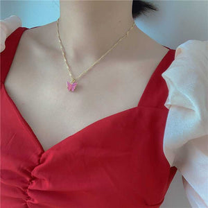 Lucky Pearl Lustre Butterfly Earrings And Butterfly Necklace
