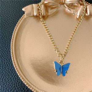 Lucky Pearl Lustre Butterfly Earrings And Butterfly Necklace