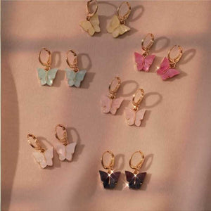 Lucky Pearl Lustre Butterfly Earrings And Butterfly Necklace