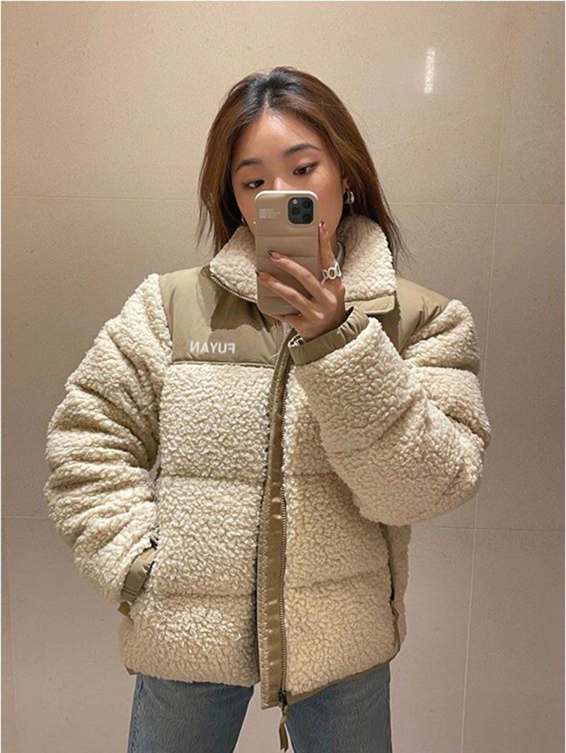 Oversized Bomber High Pile Sherpa Puffer Winter Padded Jacket