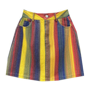 Hipster Tassels High Waist A Line Wraps Mini Skirt
