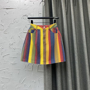 Hipster Tassels High Waist A Line Wraps Mini Skirt