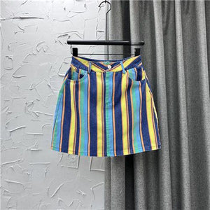 Hipster Tassels High Waist A Line Wraps Mini Skirt