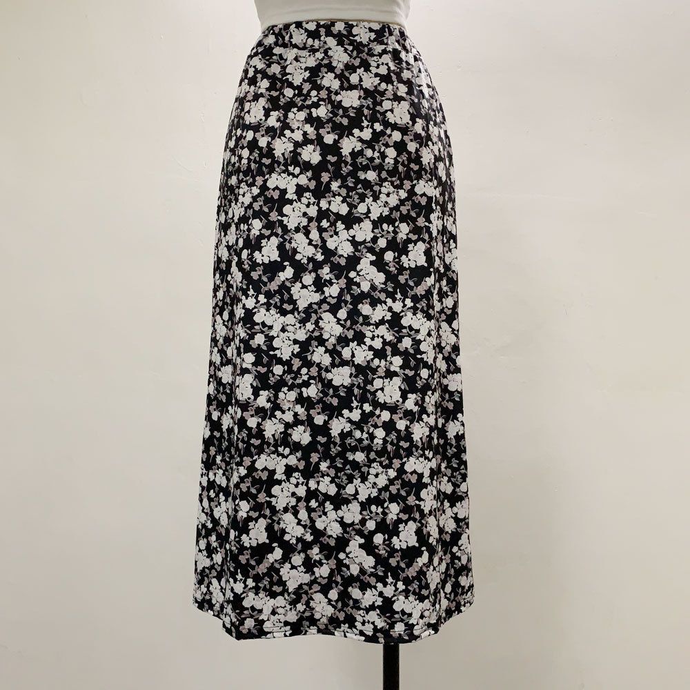 Slimming High Waisted Short Floral Skirt With Slit