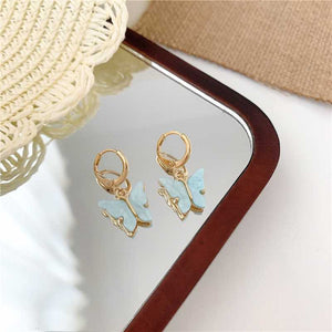 Lucky Pearl Lustre Butterfly Earrings And Butterfly Necklace