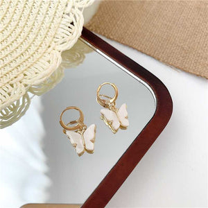 Lucky Pearl Lustre Butterfly Earrings And Butterfly Necklace