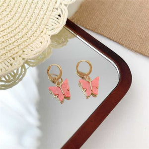 Lucky Pearl Lustre Butterfly Earrings And Butterfly Necklace