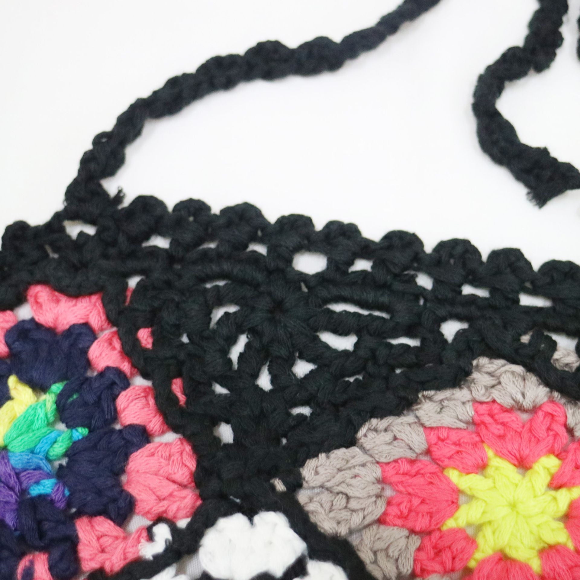 HandCrafted Bohemian Rhombus Crochet Granny Knit Halter High Neck Tank Crop Top Bikini