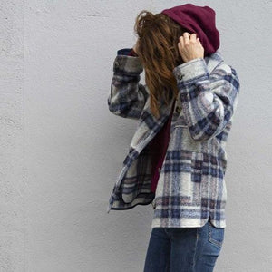 Dyed Pocket Overshirt Check Wool Blend Shirt Jacket