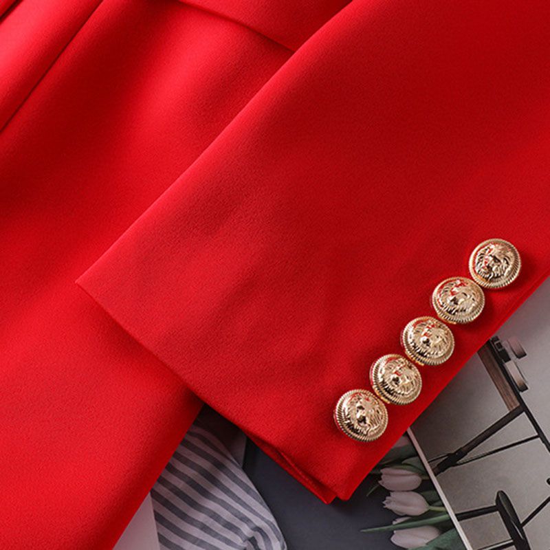 Tailored Satin Collar Blazer Dress Double Breasted Work Jacket Dress
