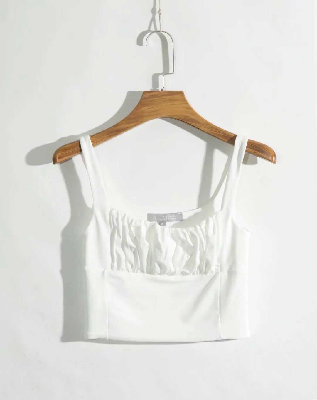 Pretty ruched Tank Top Women's Sleeveless Scrunch Shirt