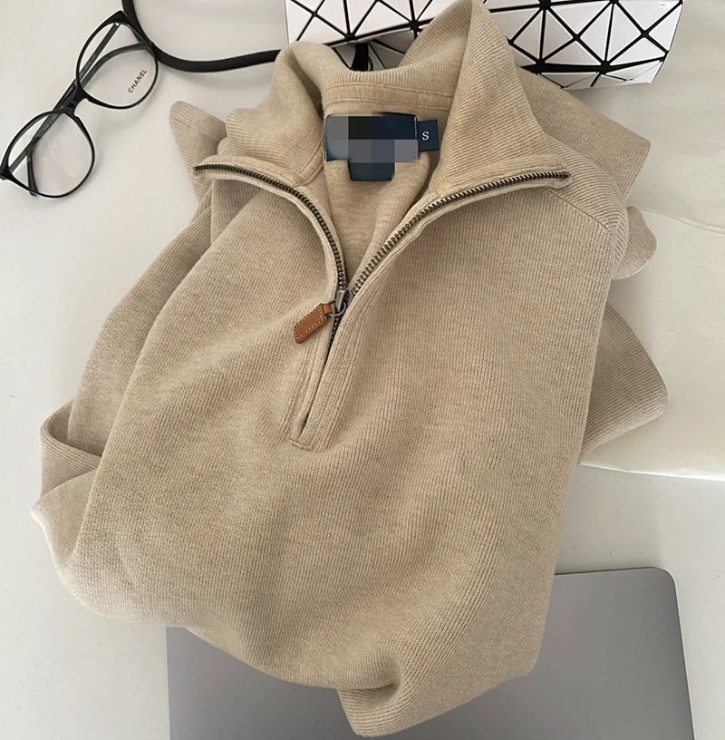 Oversized Polo Sweater Half Zip neck pullover Jumper