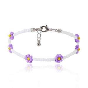 Boho Handmade Colorful Flower Rainbow Beaded Choker Necklaces