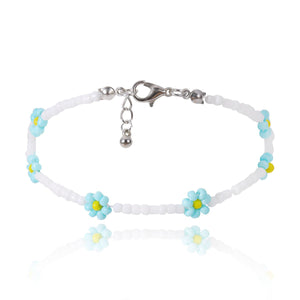 Boho Handmade Colorful Flower Rainbow Beaded Choker Necklaces