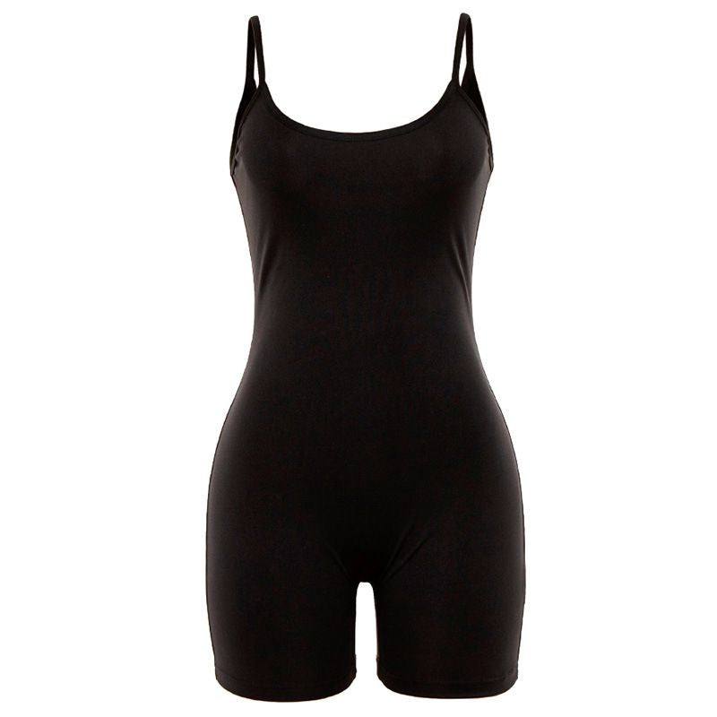 Sculpted Sleeveless Bodysuit Shorts Sports Jumpsuit Unitard Bodysuit Rompers