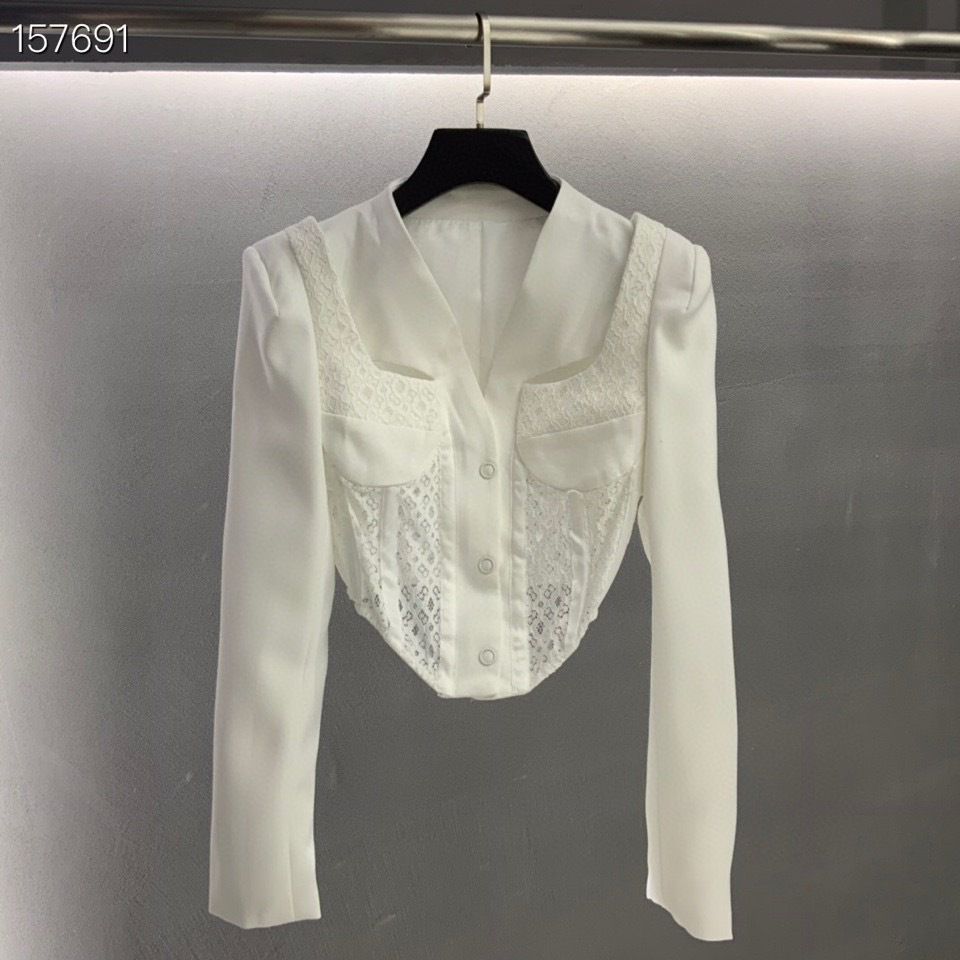 Slim Fit Tailored Blocked Mesh Lace Cropped Corset jacket