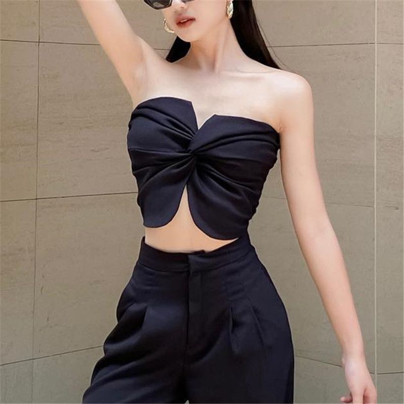 Cute Twist Front Tube Top Strapless Bandeaus