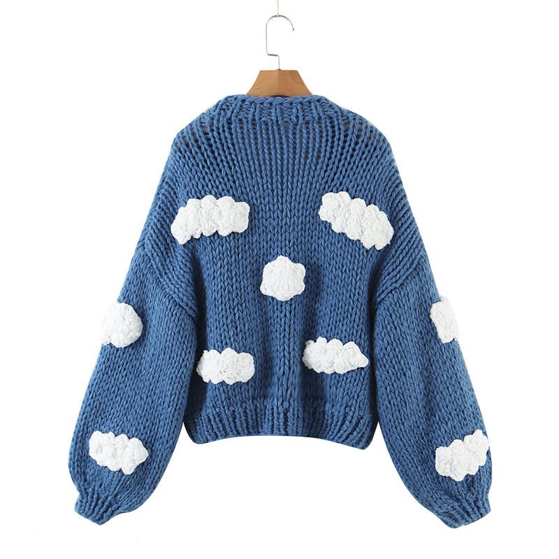 Kawaii Y2K Aesthetic Chunky Cable Knitted Cardigan Coat