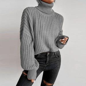 Casual Baggy Ribbed Turtle Neck Jumper Sweater