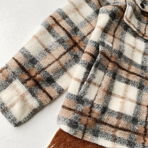 Dyed Pocket Overshirt Check Wool Blend Shirt Jacket