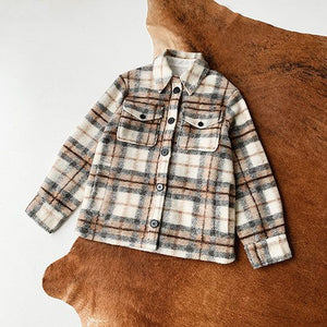 Dyed Pocket Overshirt Check Wool Blend Shirt Jacket