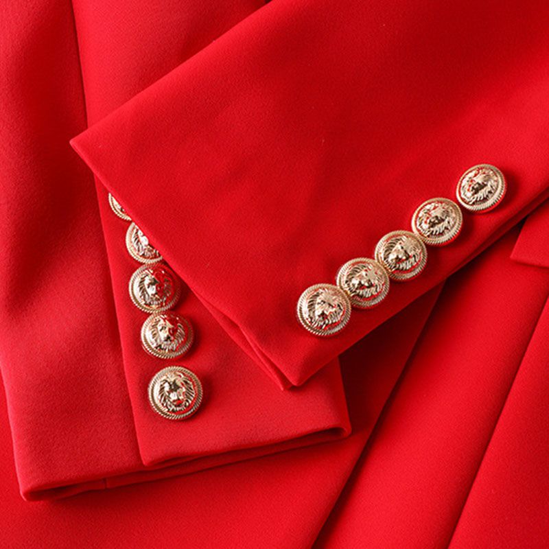Tailored Satin Collar Blazer Dress Double Breasted Work Jacket Dress