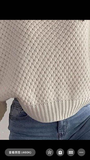 Chunky V Neck Waffle Knit Jumper Sweater For Ladies