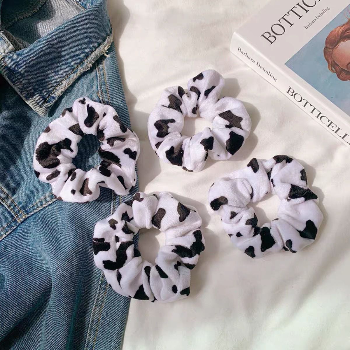 Oversized Leopard Dots Tie Dye Velvet Hair Scrunchies Hairbands