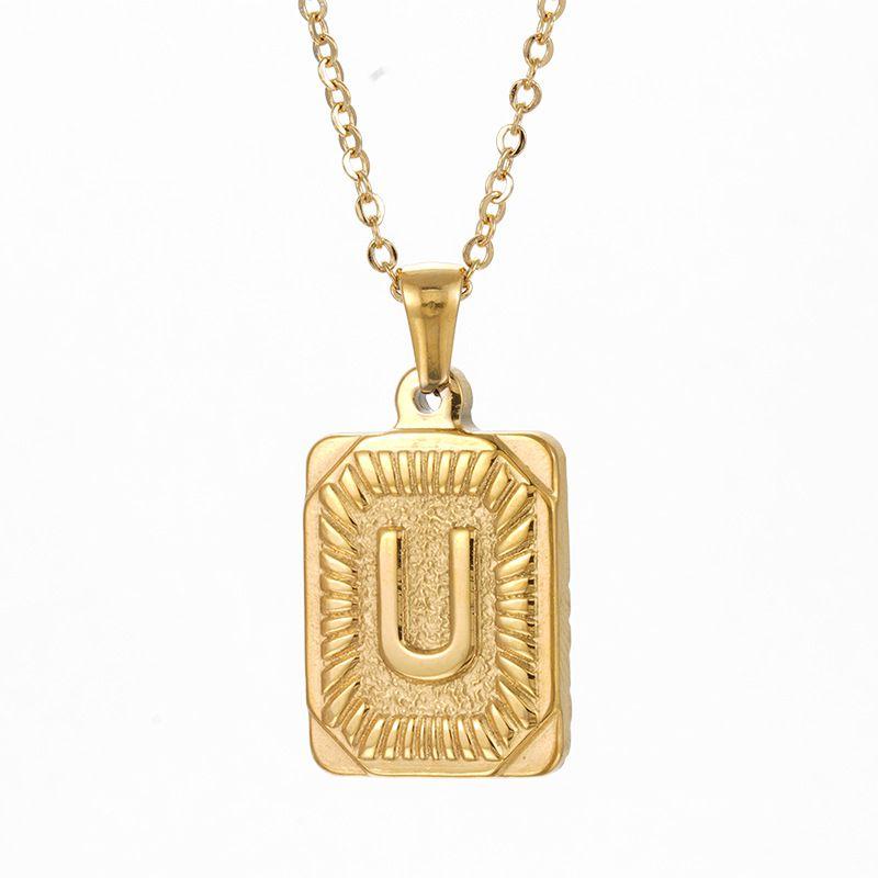 Chunky Hip Hop Letters Signature Alphabet Initial Card Necklace