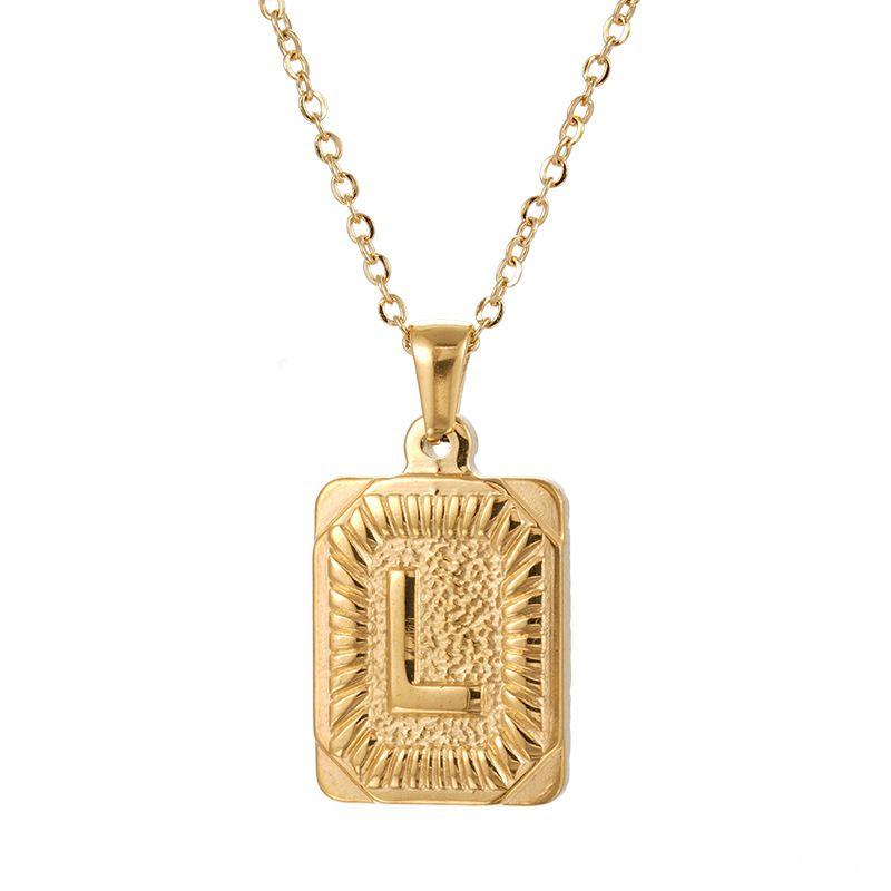 Chunky Hip Hop Letters Signature Alphabet Initial Card Necklace