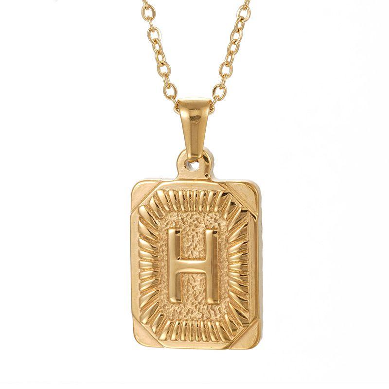 Chunky Hip Hop Letters Signature Alphabet Initial Card Necklace