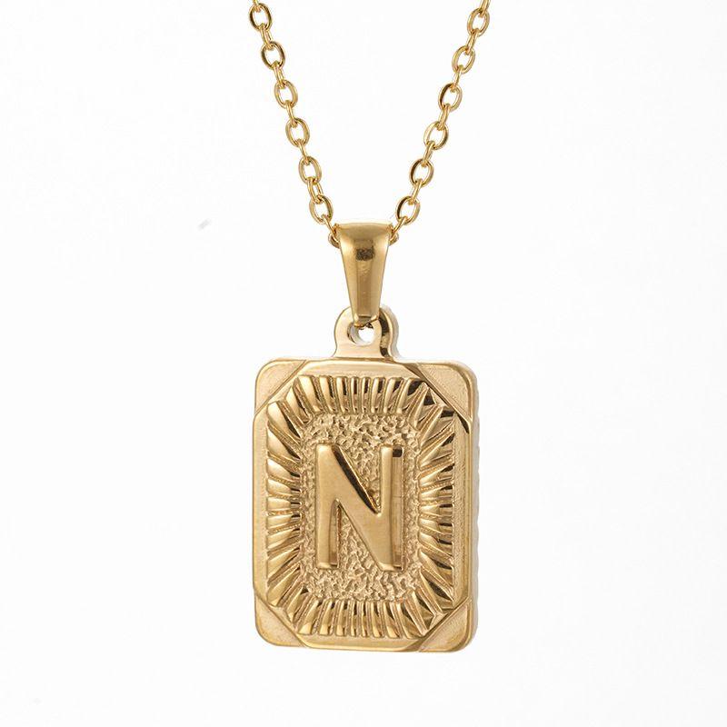 Chunky Hip Hop Letters Signature Alphabet Initial Card Necklace