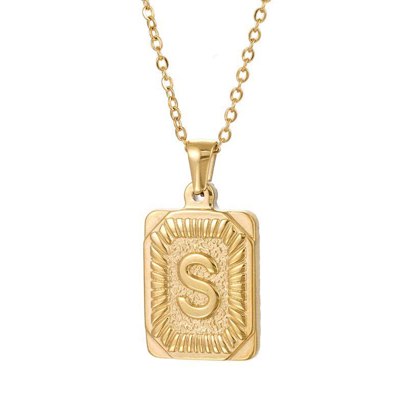 Chunky Hip Hop Letters Signature Alphabet Initial Card Necklace