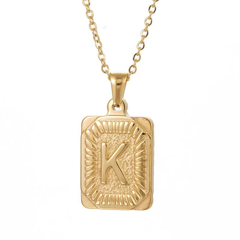 Chunky Hip Hop Letters Signature Alphabet Initial Card Necklace