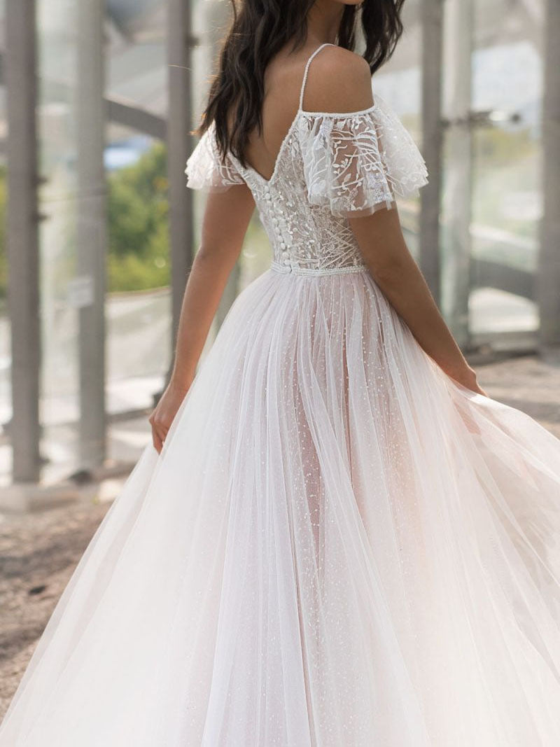 Luxurious Off The Shoulder White Embroidered Formal Lace Quinceanera Dress